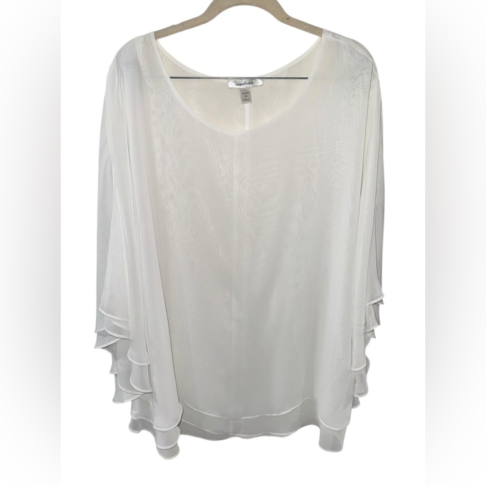 Dressbarn White V-Neck Blouse